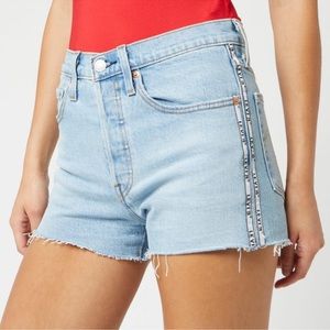 Levi’s 501 Wedgie spell out Logo down side jean Shorts